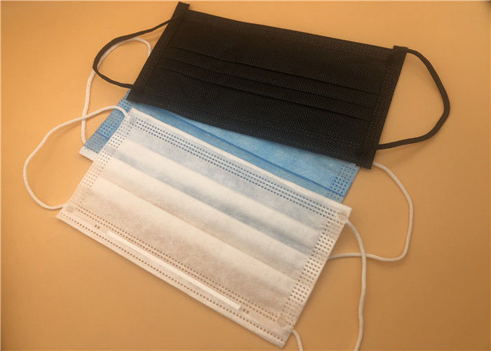 Máscara médica disponible respirable de 3 capas con el lazo en enlace hecho girar cordón hecho girar